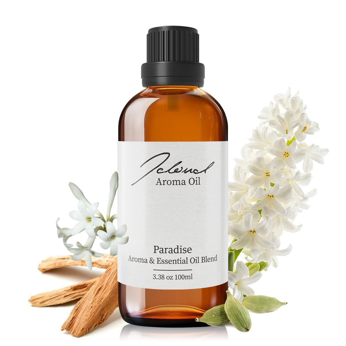 JCLOUD Paradise Essential Oil for Diffuser - Hotel Collection Diffuser Oil & Home Luxury Scents - Pure Aromatherapy Diffuser Oil with Cardamom, Jasmine and Hyacinth, Natural & Pet Safe - 100mL
