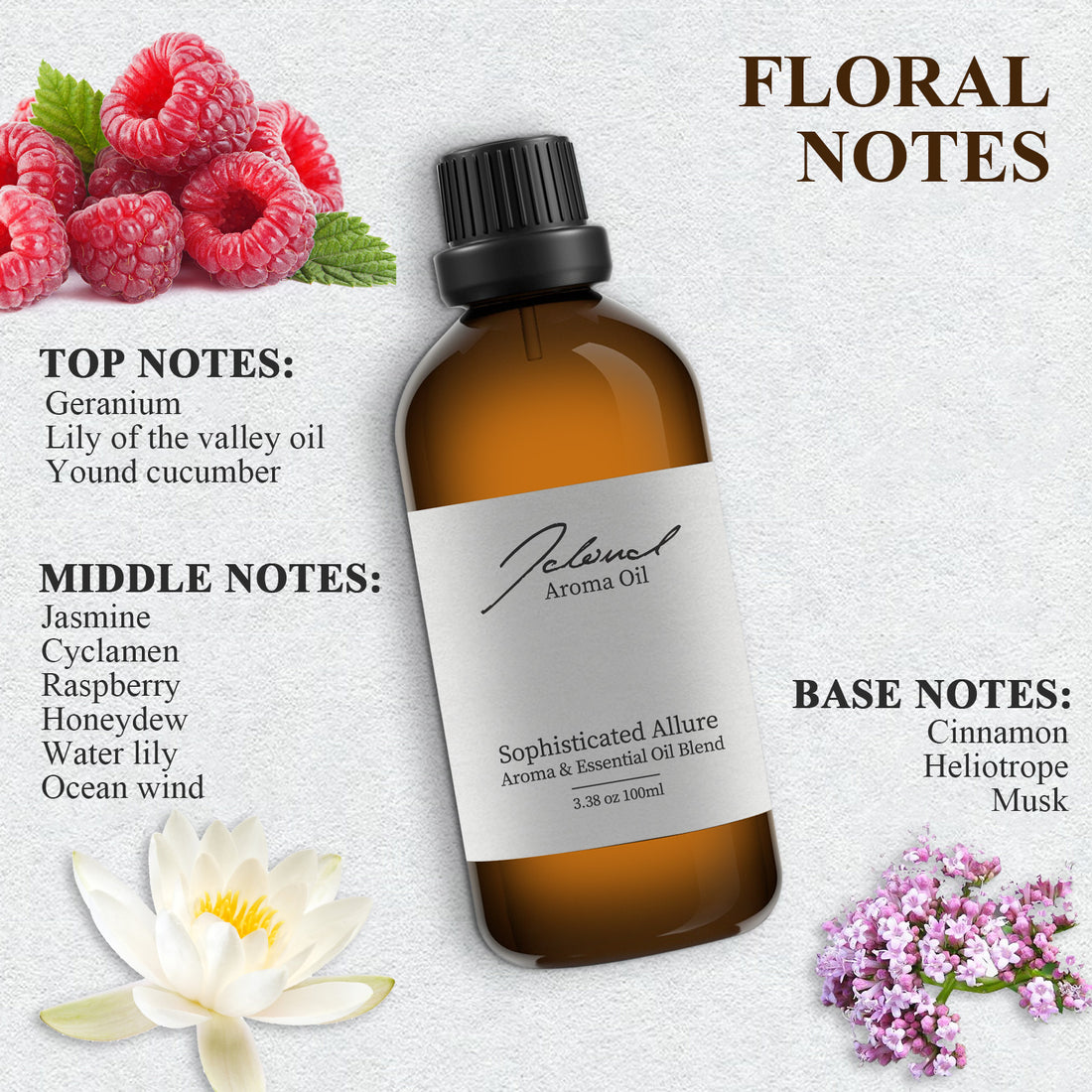 JCLOUD Sophisticated Allure Essential Oil Inspired by Hilton Hotel | Hotel Collection - Pure Aromatherapy Diffuser Oil with Jasmine and Cinnamon, Home Luxury & Hotel Scents for Diffuser - 100mL