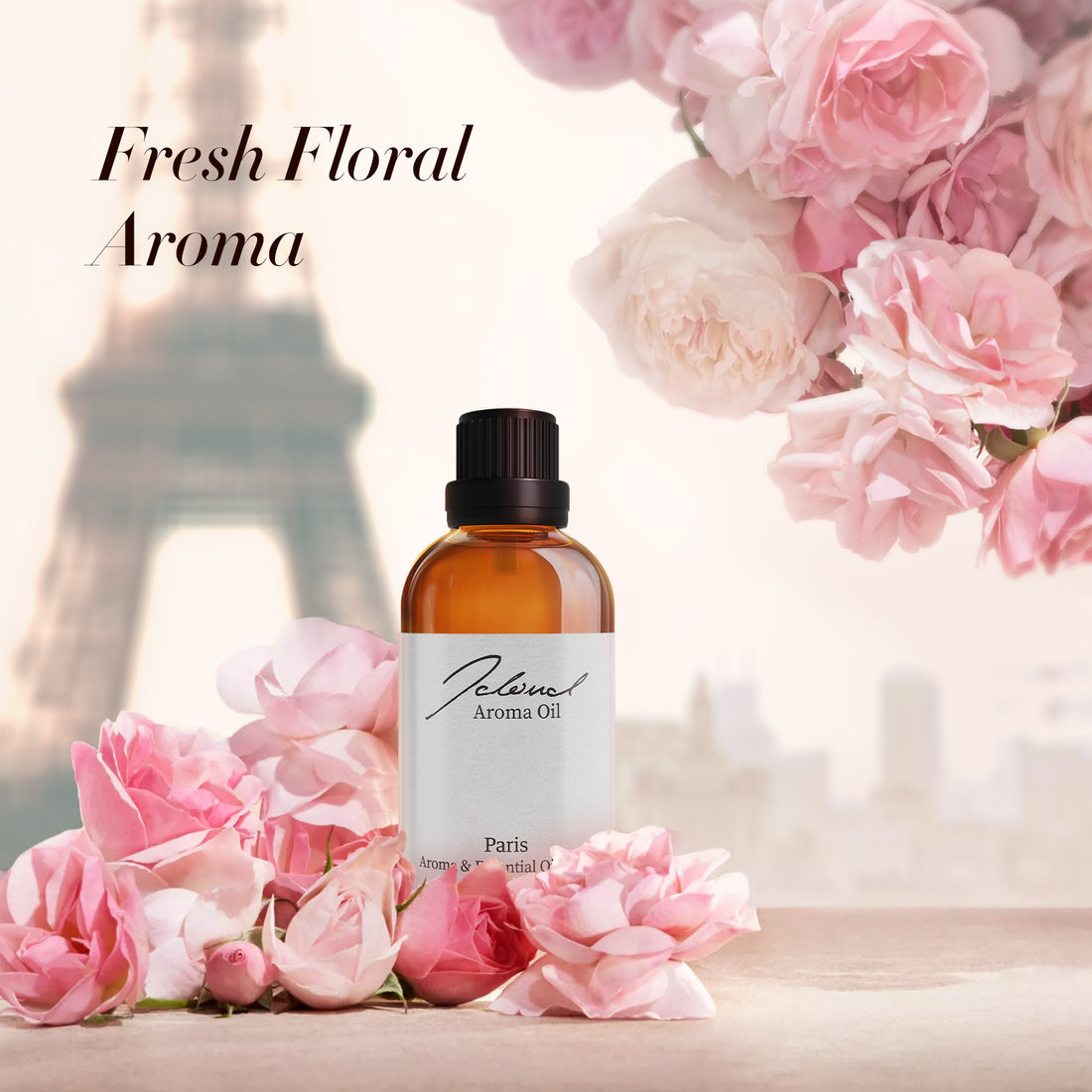 JCLOUD Paris Essential Oil for Diffuser - Hotel Collection Diffuser Oil & Home Luxury Scents - Pure Aromatherapy Diffuser Oil with Rose, Jasmine and Honeysuckle, Natural & Pet Safe