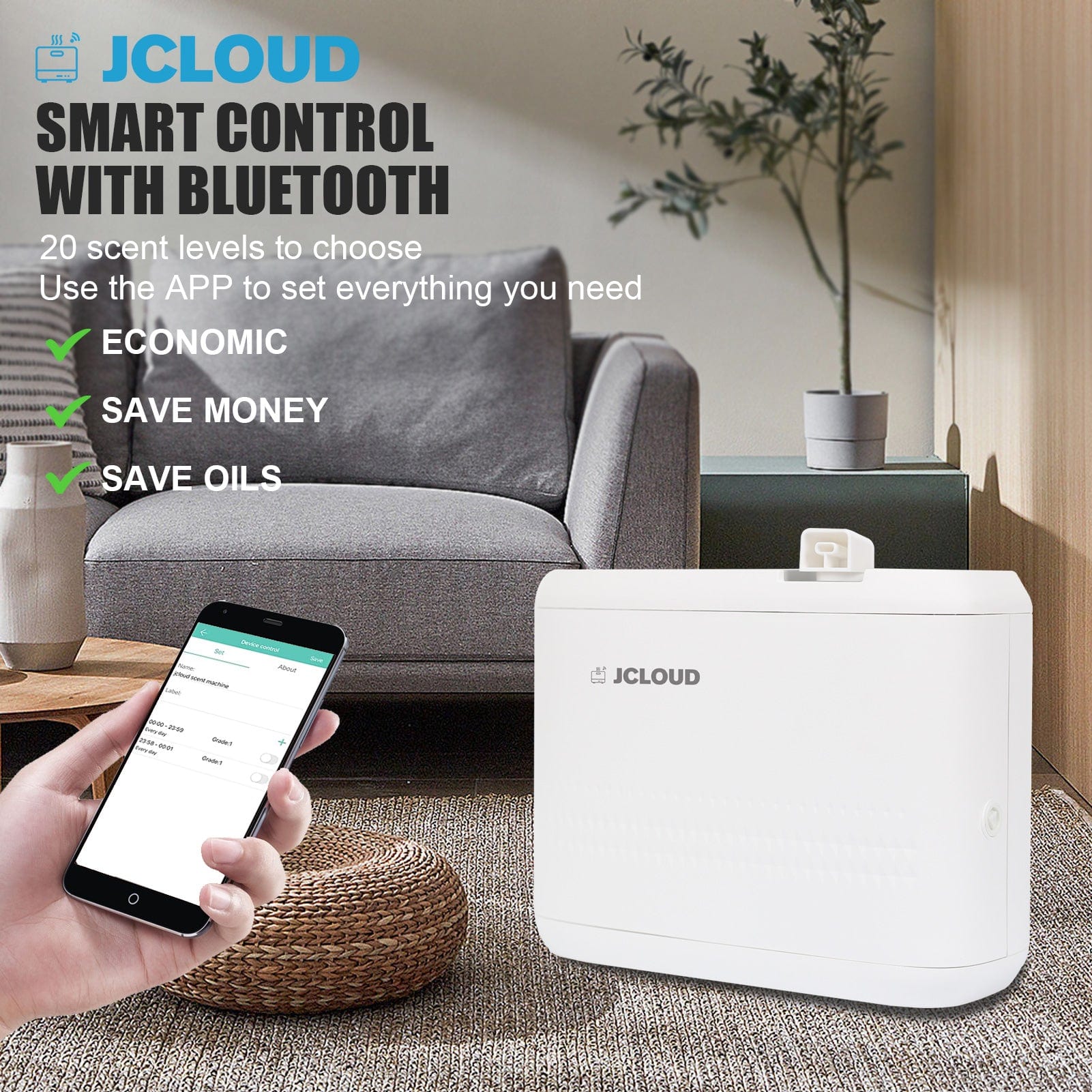 JCLOUD Smart Scent Air Machine for Home, HVAC Scent Diffuser Cover Up