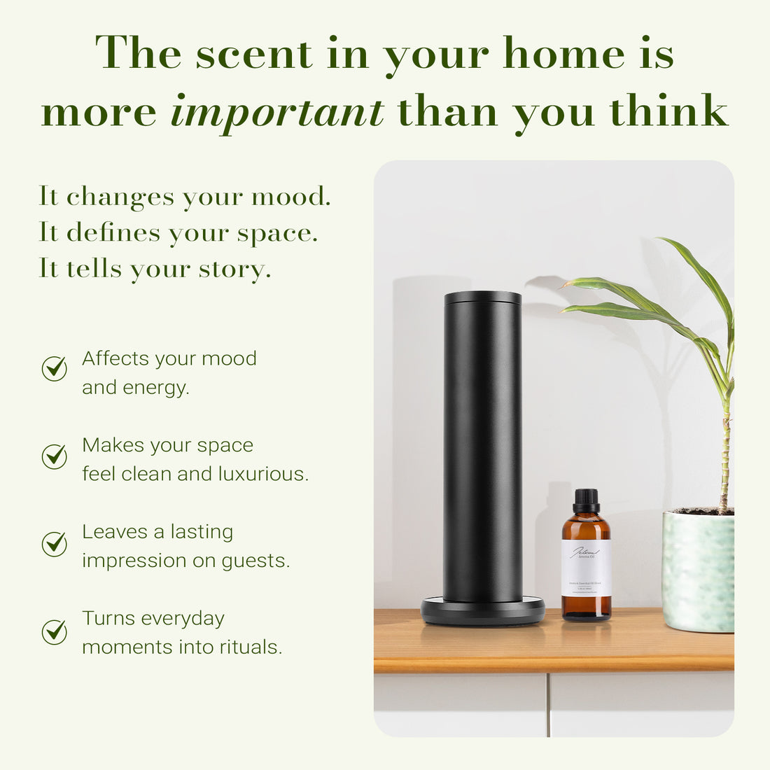 JCLOUD Verdant Veil Hotel Diffuser Oil, Luxury Diffuser Oils Scents for Home, Natural Essential Oils for Cold-Air & Ultrasonic Diffuser Aromatherapy, Long Lasting Home Fragrance – 3.38 Fl Oz, 100mL