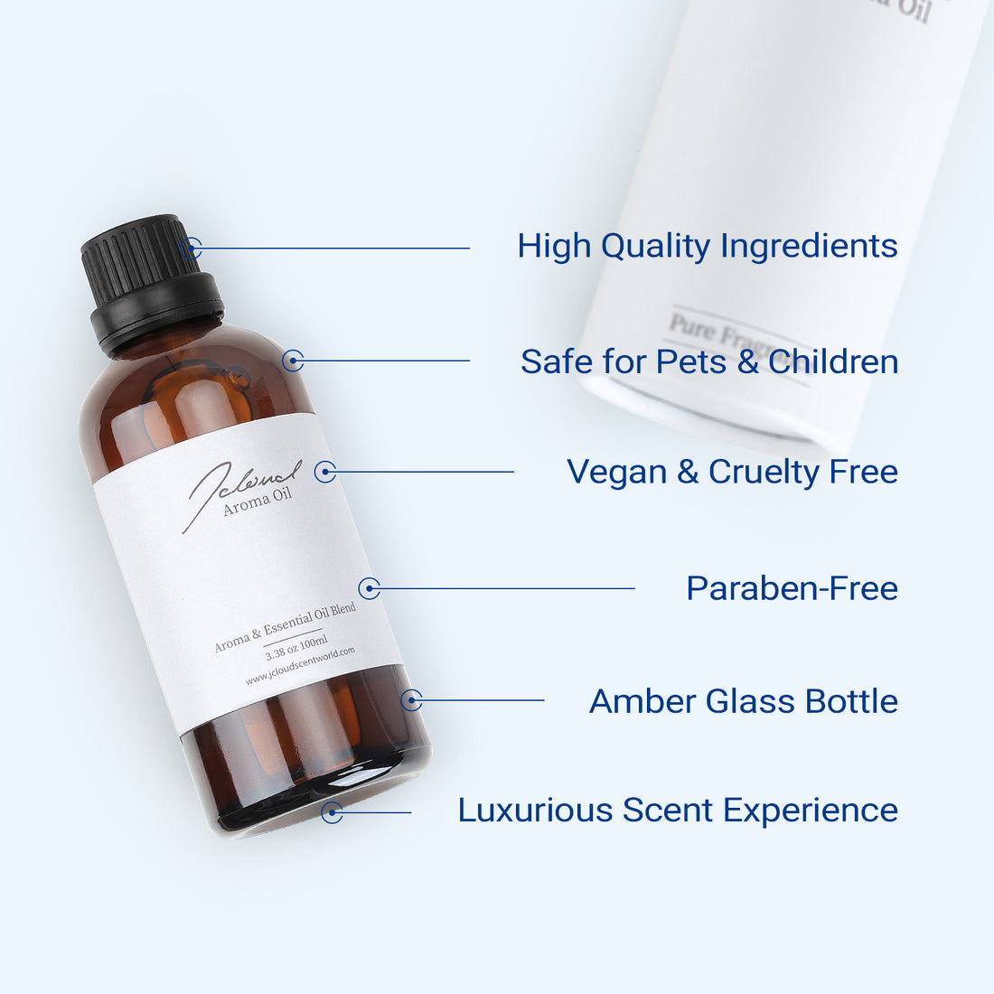 JCLOUD Azure Drift Hotel Diffuser Oil, Luxury Diffuser Oils Scents for Home, Natural Essential Oils for Cold-Air & Ultrasonic Diffuser Aromatherapy, Long Lasting Home Fragrance – 3.38 Fl Oz, 100mL