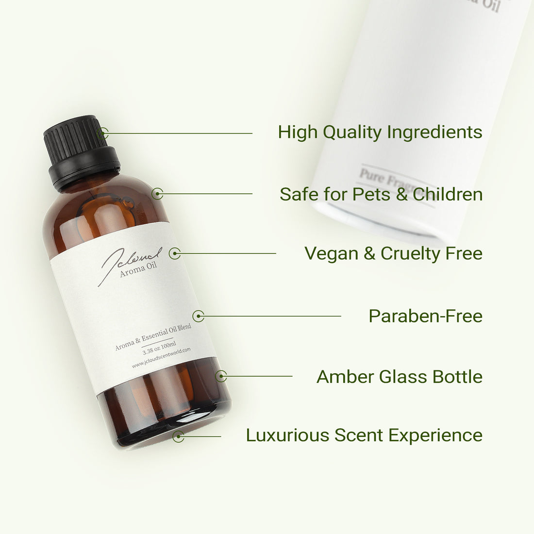 JCLOUD Verdant Veil Hotel Diffuser Oil, Luxury Diffuser Oils Scents for Home, Natural Essential Oils for Cold-Air & Ultrasonic Diffuser Aromatherapy, Long Lasting Home Fragrance – 3.38 Fl Oz, 100mL