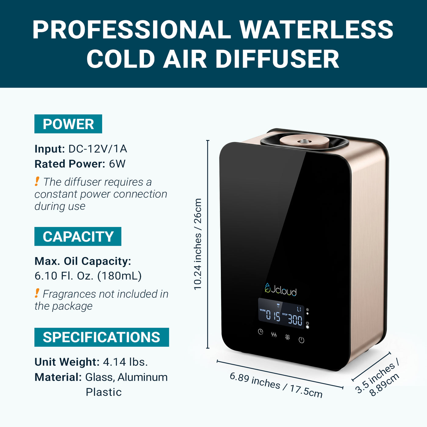 JCLOUD A-311 V2 Smart Display Waterless Diffuser