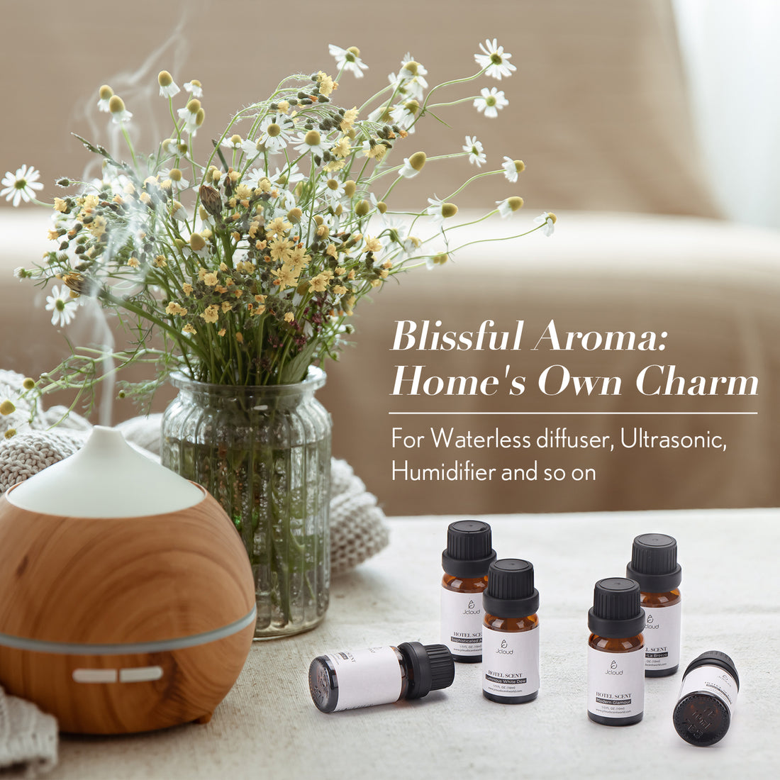 JCLOUD Hotel Collection Diffuser Oils Set | Top 6 Luxury Hotel Inspired Essential Oils for Diffuser for Home, Pure Aromatherapy Diffuser Oil Gift Set, Home Luxury & Hotel Scents for Diffuser - 6x10mL