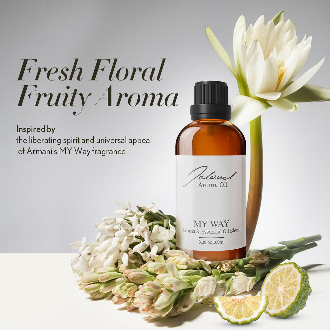 JCLOUD My Way Essential Oil for Diffuser - Hotel Collection Diffuser Oil & Home Luxury Scents – Pure Aromatherapy Diffuser Oil with Bergamot, Tuberose & Vanilla, Natural & Pet Safe