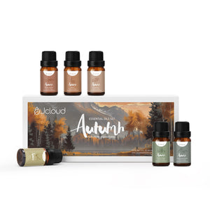 JCLOUD Fall Essential Oils for Diffusers for Home, Autumn Scented Fragrance Oils Gift Set, Incl. Black Vanilla, Cinnamon & Santal Aromatherapy Diffuser Oils - Spicy, Woody & Oriental Scents, 6 * 10mL