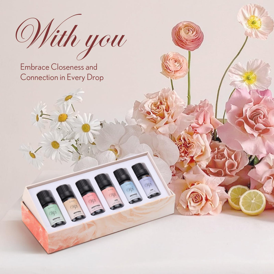 JCLOUD Essential Oil Set for Diffuser | Gift Set of 6 Premium Essential Oils for Diffusers for Home, Pure Aromatherapy Diffuser Oils, Home Luxury & Hotel Scents - 6x10 mL