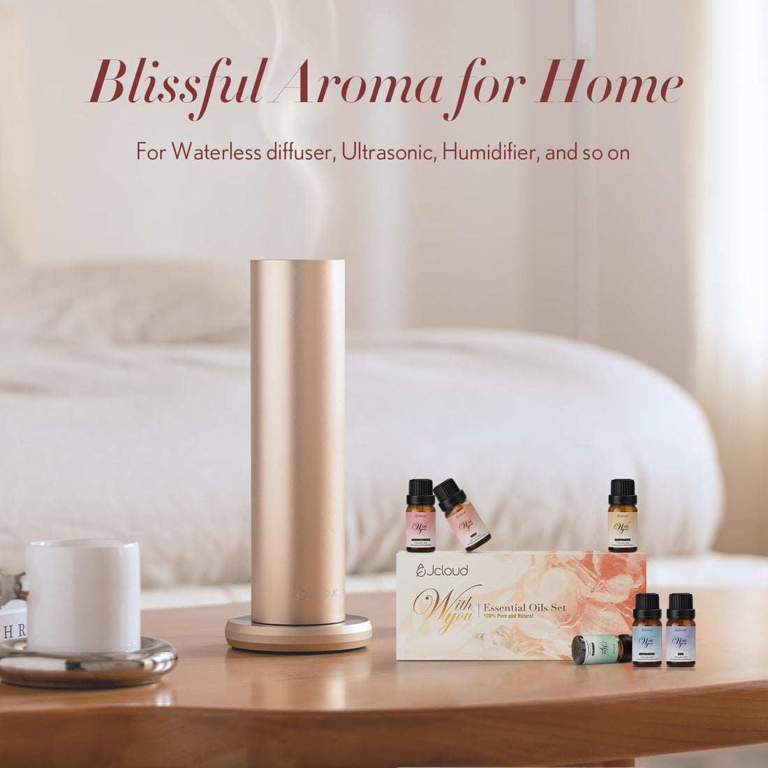JCLOUD Essential Oil Set for Diffuser | Gift Set of 6 Premium Essential Oils for Diffusers for Home, Pure Aromatherapy Diffuser Oils, Home Luxury & Hotel Scents - 6x10 mL
