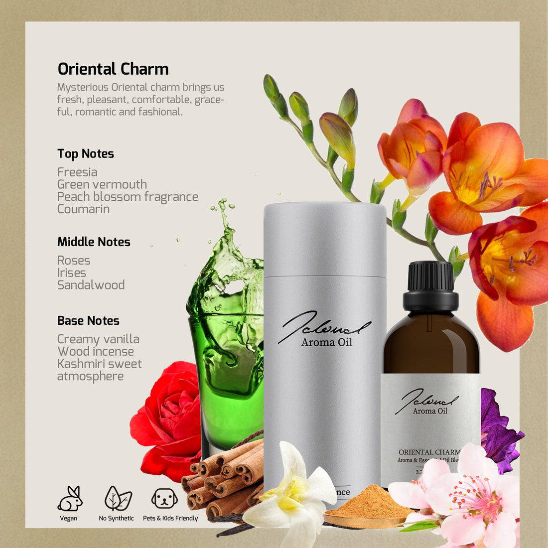 JCLOUD Essential Oil for Scent Air Machine for Home | Oriental Charm 100 ML Natural & Pure Aroma Fragrance Oils for Cold-Air Aromatherapy Diffuser, Home Luxury Scent & Hotel Scent for Scent Diffuser - JCloud Direct