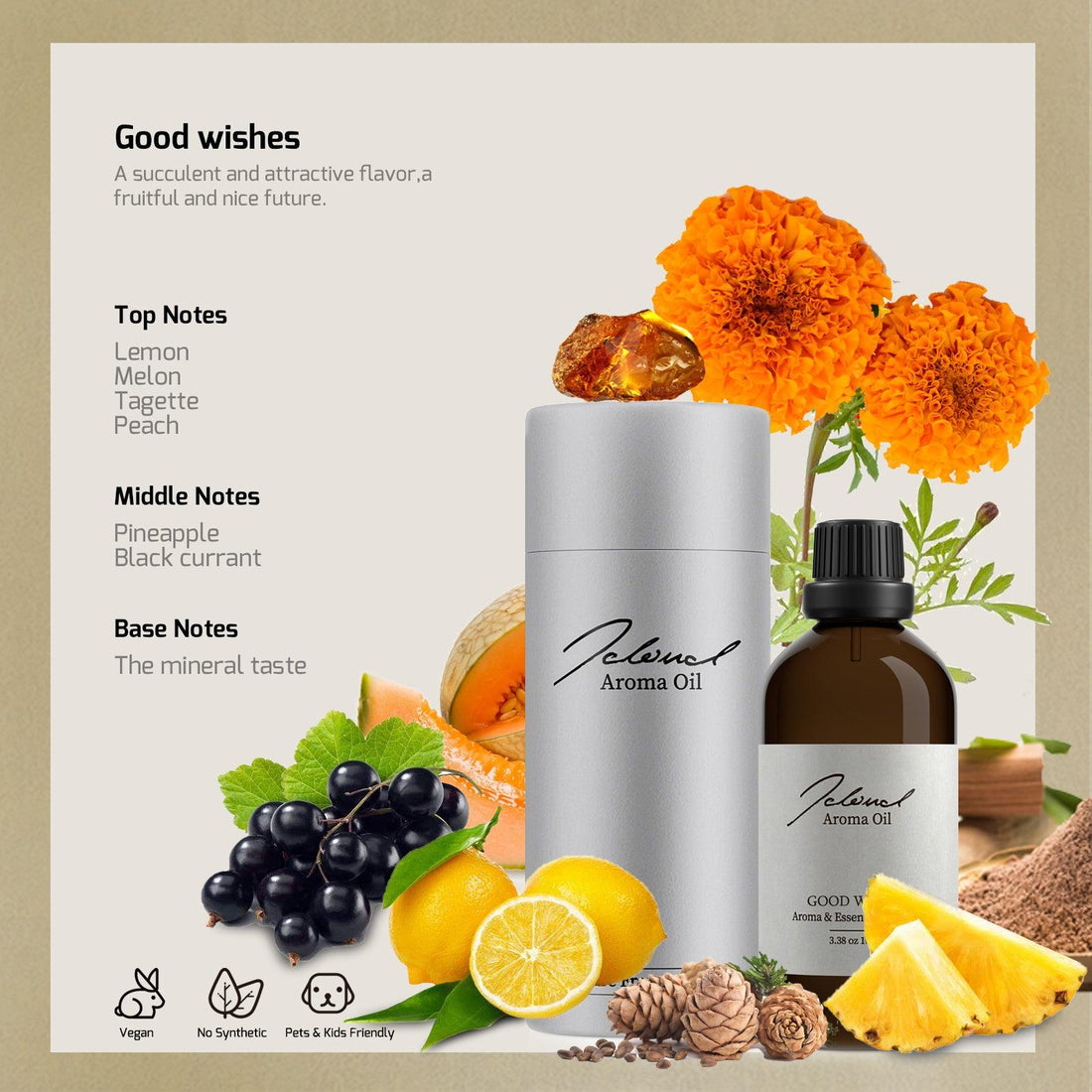 JCLOUD Essential Oils for Scent Air Machine for Home | Good Wishes 100 ML Natural & Pure Aroma Fragrance Oils for Cold-Air Aromatherapy Diffuser, Home Luxury Scents & Hotel Scents for Scent Diffuser - JCloud Direct