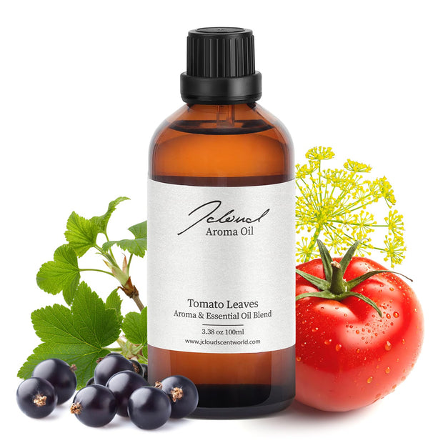JCLOUD Tomato Leaves Hotel Diffuser Oil – Galbanum, Tomato & Patchouli - Hotel Essential Oil Luxury Long Lasting Aromatherapy Fragrance in Glass Bottle, 100mL