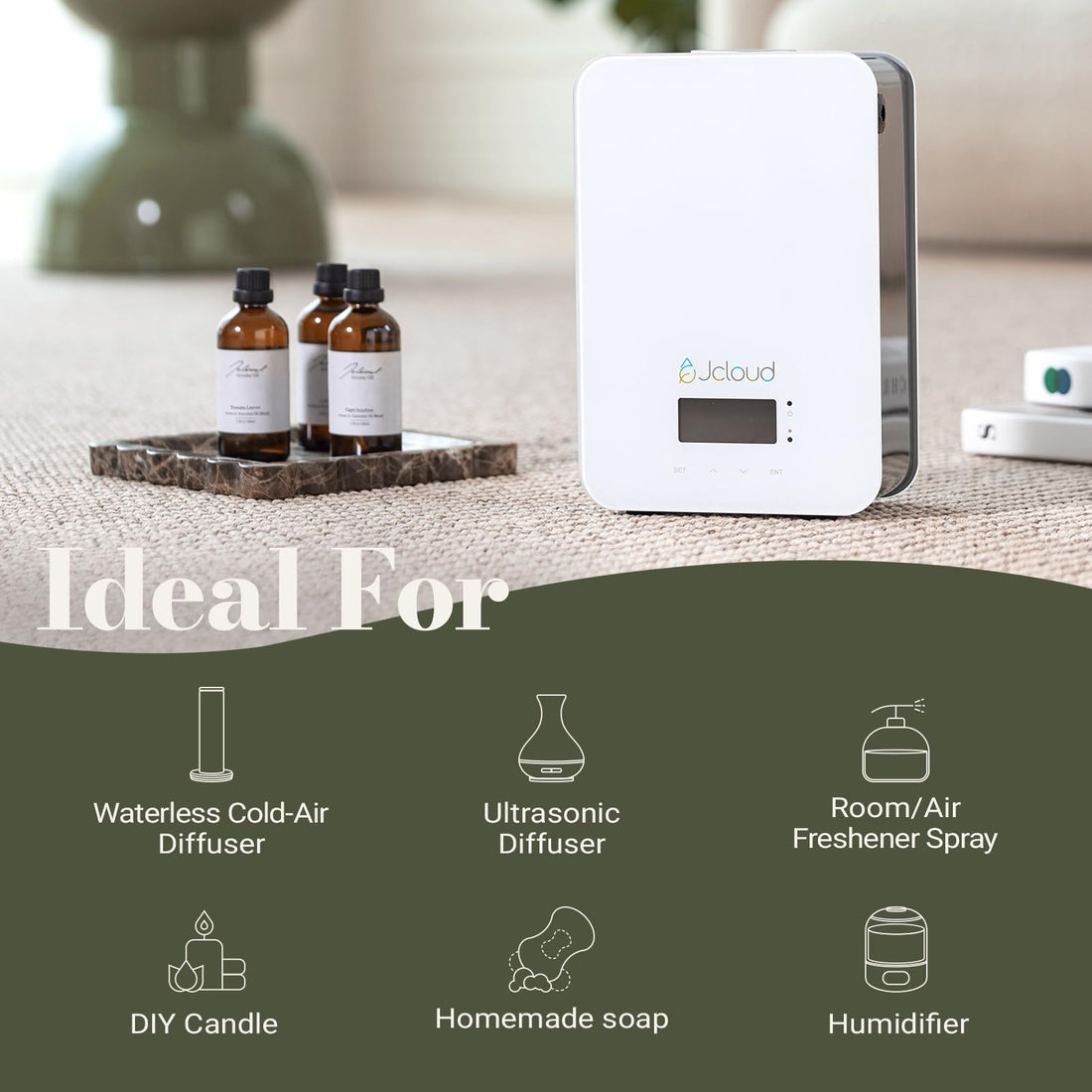 JCLOUD Tomato Leaves Hotel Diffuser Oil – Galbanum, Tomato & Patchouli - Hotel Essential Oil Luxury Long Lasting Aromatherapy Fragrance in Glass Bottle, 100mL